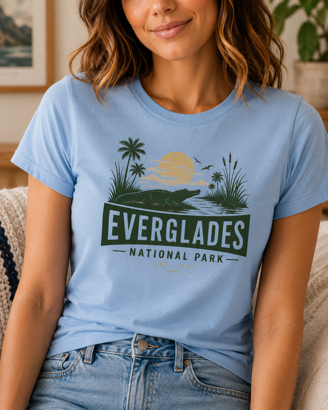 Everglades National Park T-Shirt, Alligator Graphic Tee, Florida Travel Shirt, National Park Gift for Women