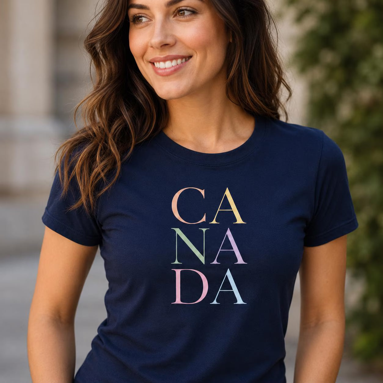 Canada T-Shirt, Minimalist Canadian Graphic Tee, Pastel Typography Travel Shirt, Canada Gift for Women
