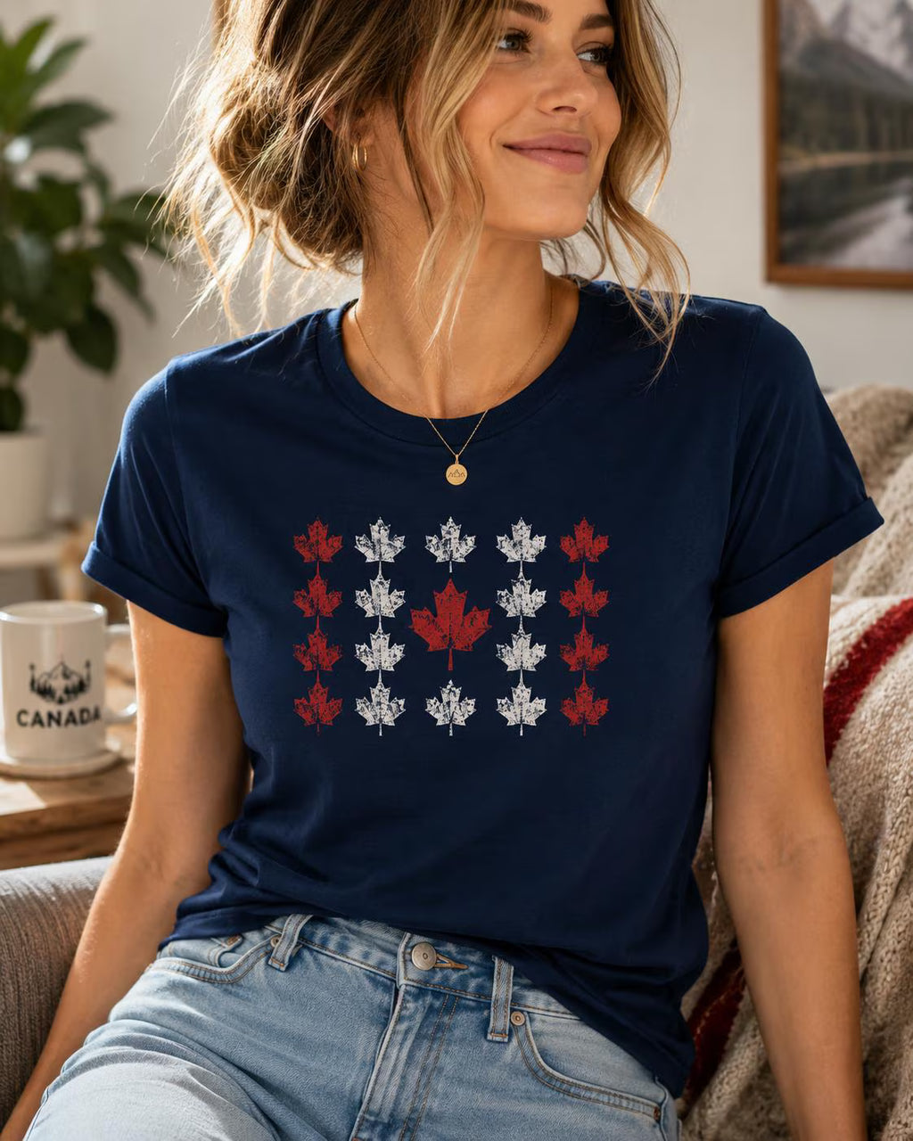 Canada Maple Leaf T-Shirt, Distressed Canadian Graphic Tee, Canada Day Shirt, Canadian Gift for Women