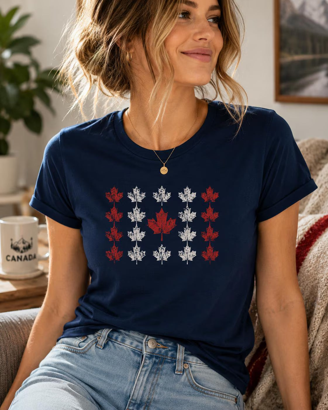 Canada Maple Leaf T-Shirt, Distressed Canadian Graphic Tee, Canada Day Shirt, Canadian Gift for Women